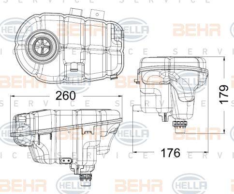 HELLA 8MA 376 730-734 - Vase d'expansion, liquide de refroidissement cwaw.fr