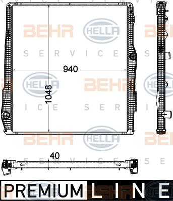 HELLA 8MK 376 906-311 - Radiateur, refroidissement du moteur cwaw.fr