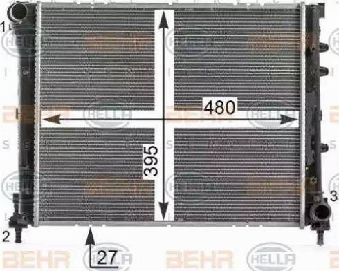 HELLA 8MK 376 900-174 - Radiateur, refroidissement du moteur cwaw.fr