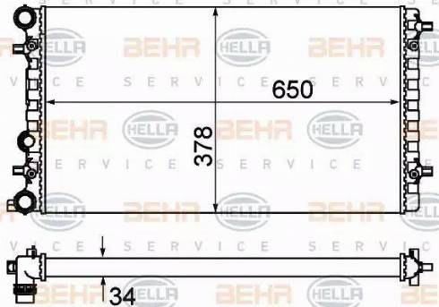 HELLA 8MK 376 901-091 - Radiateur, refroidissement du moteur cwaw.fr