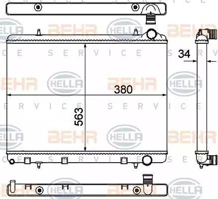 HELLA 8MK 376 901-031 - Radiateur, refroidissement du moteur cwaw.fr