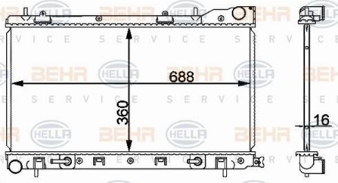 HELLA 8MK 376 912-224 - Radiateur, refroidissement du moteur cwaw.fr