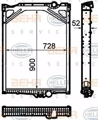 HELLA 8MK 376 792-161 - Radiateur, refroidissement du moteur cwaw.fr