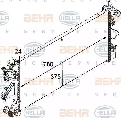 HELLA 8MK 376 745-034 - Radiateur, refroidissement du moteur cwaw.fr