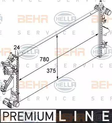 HELLA 8MK 376 745-031 - Radiateur, refroidissement du moteur cwaw.fr