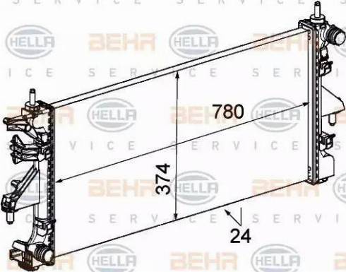 HELLA 8MK 376 745-104 - Radiateur, refroidissement du moteur cwaw.fr