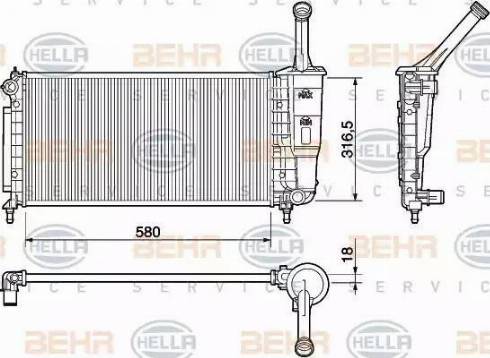 HELLA 8MK 376 754-384 - Radiateur, refroidissement du moteur cwaw.fr