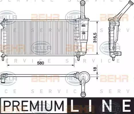 HELLA 8MK 376 754-381 - Radiateur, refroidissement du moteur cwaw.fr