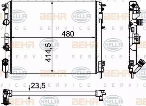 HELLA 8MK 376 755-341 - Radiateur, refroidissement du moteur cwaw.fr