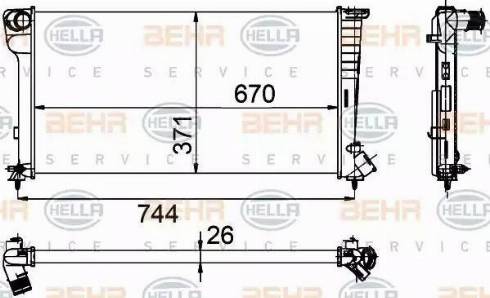 HELLA 8MK 376 755-351 - Radiateur, refroidissement du moteur cwaw.fr