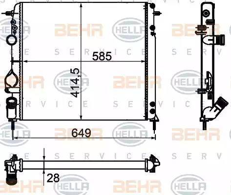 HELLA 8MK 376 755-361 - Radiateur, refroidissement du moteur cwaw.fr