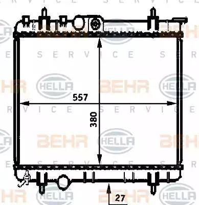 HELLA 8MK 376 750-241 - Radiateur, refroidissement du moteur cwaw.fr