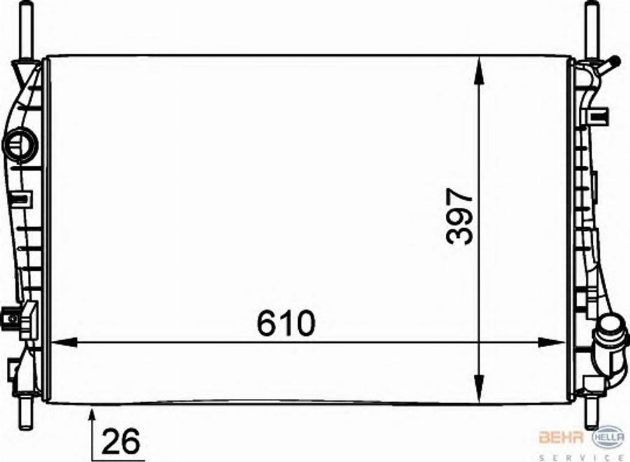 HELLA 8MK 376 764-161 - Radiateur, refroidissement du moteur cwaw.fr