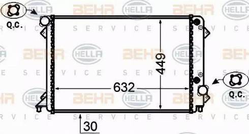 HELLA 8MK 376 766-171 - Radiateur, refroidissement du moteur cwaw.fr