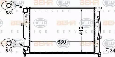 HELLA 8MK 376 766-354 - Radiateur, refroidissement du moteur cwaw.fr