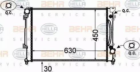 HELLA 8MK 376 766-231 - Radiateur, refroidissement du moteur cwaw.fr