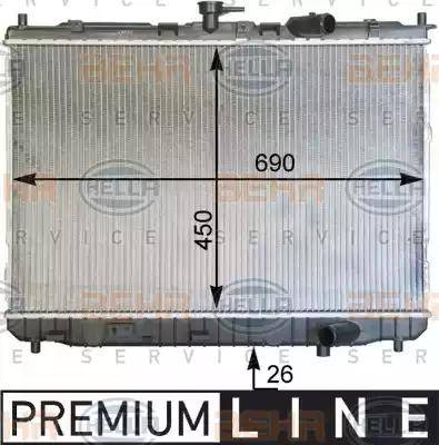 HELLA 8MK 376 763-561 - Radiateur, refroidissement du moteur cwaw.fr