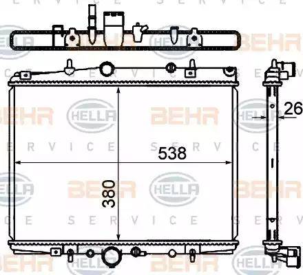 HELLA 8MK 376 767-061 - Radiateur, refroidissement du moteur cwaw.fr