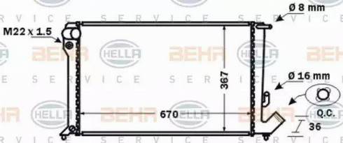 HELLA 8MK 376 767-011 - Radiateur, refroidissement du moteur cwaw.fr