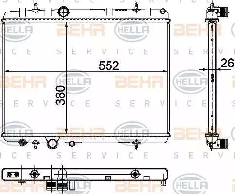 HELLA 8MK 376 767-101 - Radiateur, refroidissement du moteur cwaw.fr