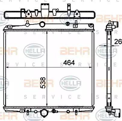 HELLA 8MK 376 767-111 - Radiateur, refroidissement du moteur cwaw.fr