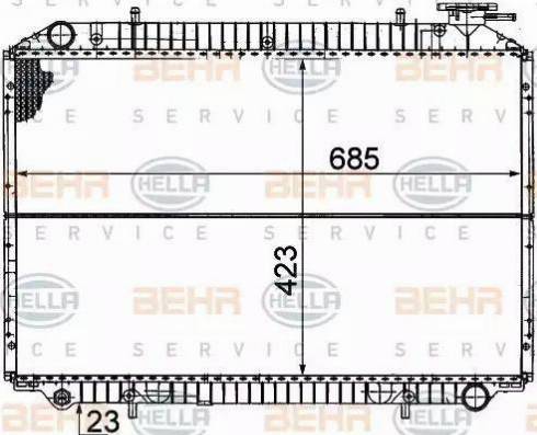 HELLA 8MK 376 706-431 - Radiateur, refroidissement du moteur cwaw.fr