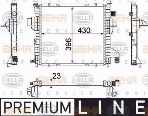 HELLA 8MK 376 706-541 - Radiateur, refroidissement du moteur cwaw.fr