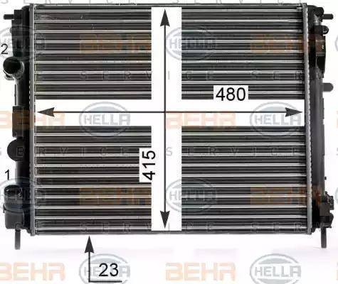 HELLA 8MK 376 700-584 - Radiateur, refroidissement du moteur cwaw.fr