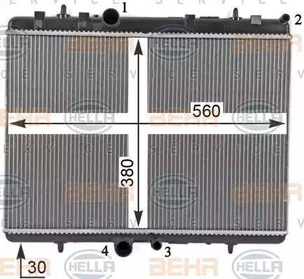 HELLA 8MK 376 700-531 - Radiateur, refroidissement du moteur cwaw.fr