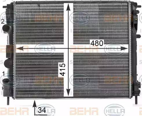 HELLA 8MK 376 700-571 - Radiateur, refroidissement du moteur cwaw.fr