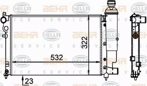 HELLA 8MK 376 701-694 - Radiateur, refroidissement du moteur cwaw.fr