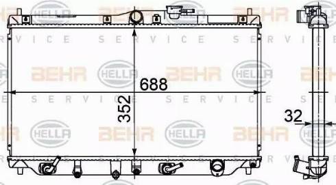 HELLA 8MK 376 708-311 - Radiateur, refroidissement du moteur cwaw.fr