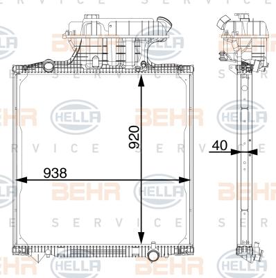 HELLA 8MK 376 702-834 - Radiateur, refroidissement du moteur cwaw.fr