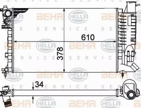 HELLA 8MK 376 707-021 - Radiateur, refroidissement du moteur cwaw.fr