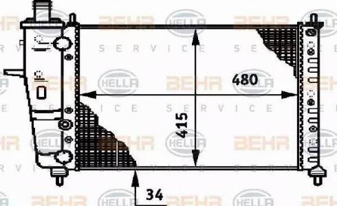 HELLA 8MK 376 719-531 - Radiateur, refroidissement du moteur cwaw.fr