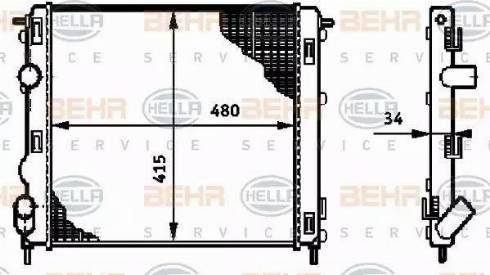 HELLA 8MK 376 719-681 - Radiateur, refroidissement du moteur cwaw.fr