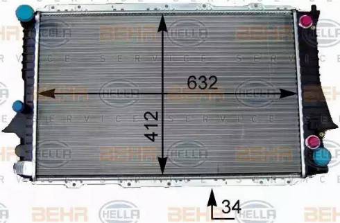 HELLA 8MK 376 714-001 - Radiateur, refroidissement du moteur cwaw.fr