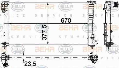 HELLA 8MK 376 715-524 - Radiateur, refroidissement du moteur cwaw.fr