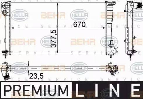 HELLA 8MK 376 715-521 - Radiateur, refroidissement du moteur cwaw.fr