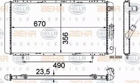 HELLA 8MK 376 715-361 - Radiateur, refroidissement du moteur cwaw.fr