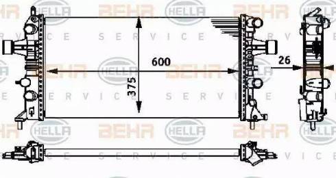 HELLA 8MK 376 710-664 - Radiateur, refroidissement du moteur cwaw.fr