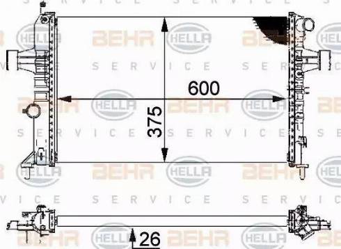 HELLA 8MK 376 710-314 - Radiateur, refroidissement du moteur cwaw.fr