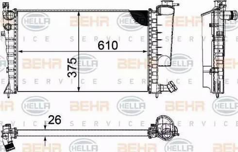 HELLA 8MK 376 710-264 - Radiateur, refroidissement du moteur cwaw.fr