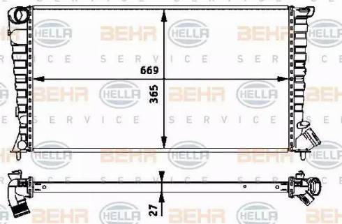 HELLA 8MK 376 717-601 - Radiateur, refroidissement du moteur cwaw.fr