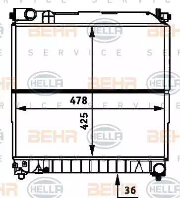 HELLA 8MK 376 717-681 - Radiateur, refroidissement du moteur cwaw.fr