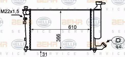 HELLA 8MK 376 717-171 - Radiateur, refroidissement du moteur cwaw.fr