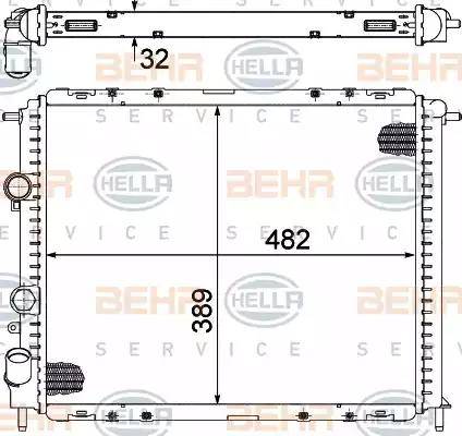 HELLA 8MK 376 717-791 - Radiateur, refroidissement du moteur cwaw.fr