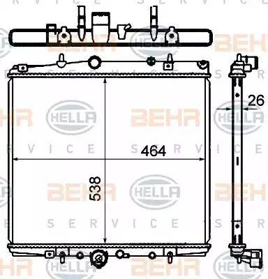 HELLA 8MK 376 735-311 - Radiateur, refroidissement du moteur cwaw.fr