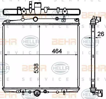 HELLA 8MK 376 735-321 - Radiateur, refroidissement du moteur cwaw.fr