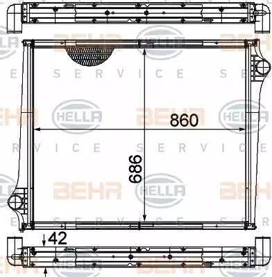 HELLA 8MK 376 724-611 - Radiateur, refroidissement du moteur cwaw.fr